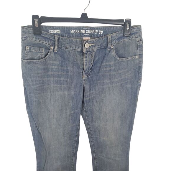 Mossimo Jeans 13S Womens Mid Rise Straight Leg Medium Wash Bootcut Casual Bottom - Picture 3 of 7